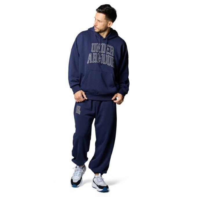 新品タグ付アンダーアーマーUASideline ネイビーXLパンツUNISEX UNDER ARMOUR（アンダーアーマー） スウェット 上下 メンズ