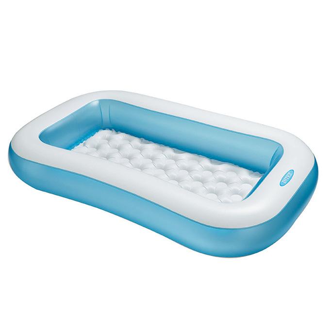 インテックスプール INTEX Pink Rectangular Frame Above Ground Pool - 2.2M x 1.5M x 0.6M