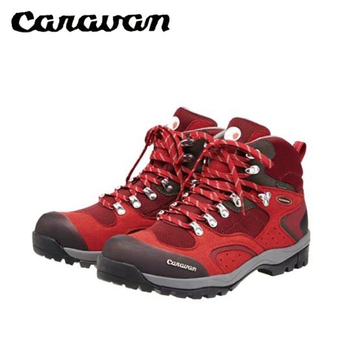 キャラバン トレッキングシューズ ゴアテックス ハイカット レディース C1-02S 0010106 220 レッド GORE-TEX Caravan 登山靴｜himaraya