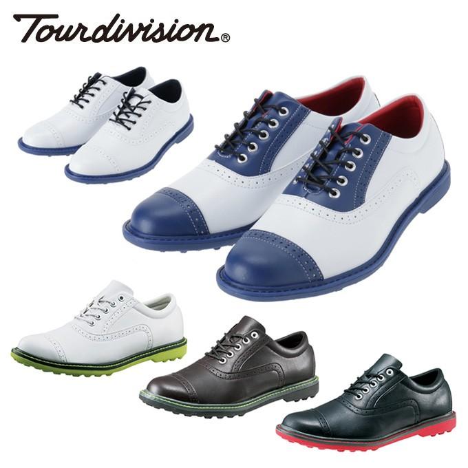 ツアーディビジョン Tour division ゴルフスパイク [再販ご予約限定送料無料] メンズ スパイクレス クラシックスタイルゴルフシューズ 高級な TD230102E01 靴