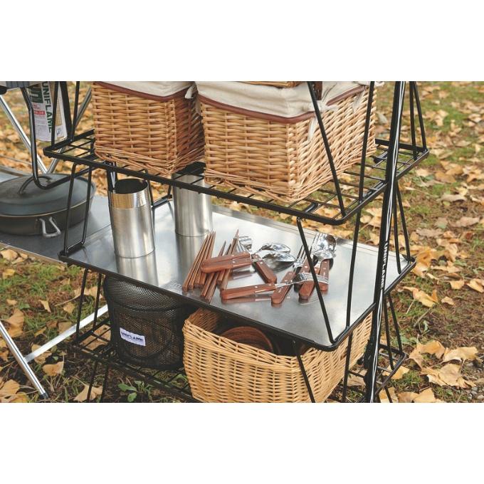 UNIFLAME FIELD RACK BLACK 2枚セット　ケース付き　新品 フィールドラック ブラック（2枚）トートセット（2025年数量限定