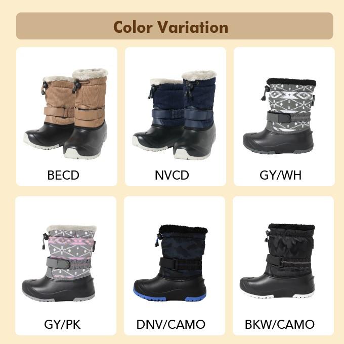 スノーブーツ キッズ ジュニア 19.0cm〜24.0cm 防水 滑らない 防滑