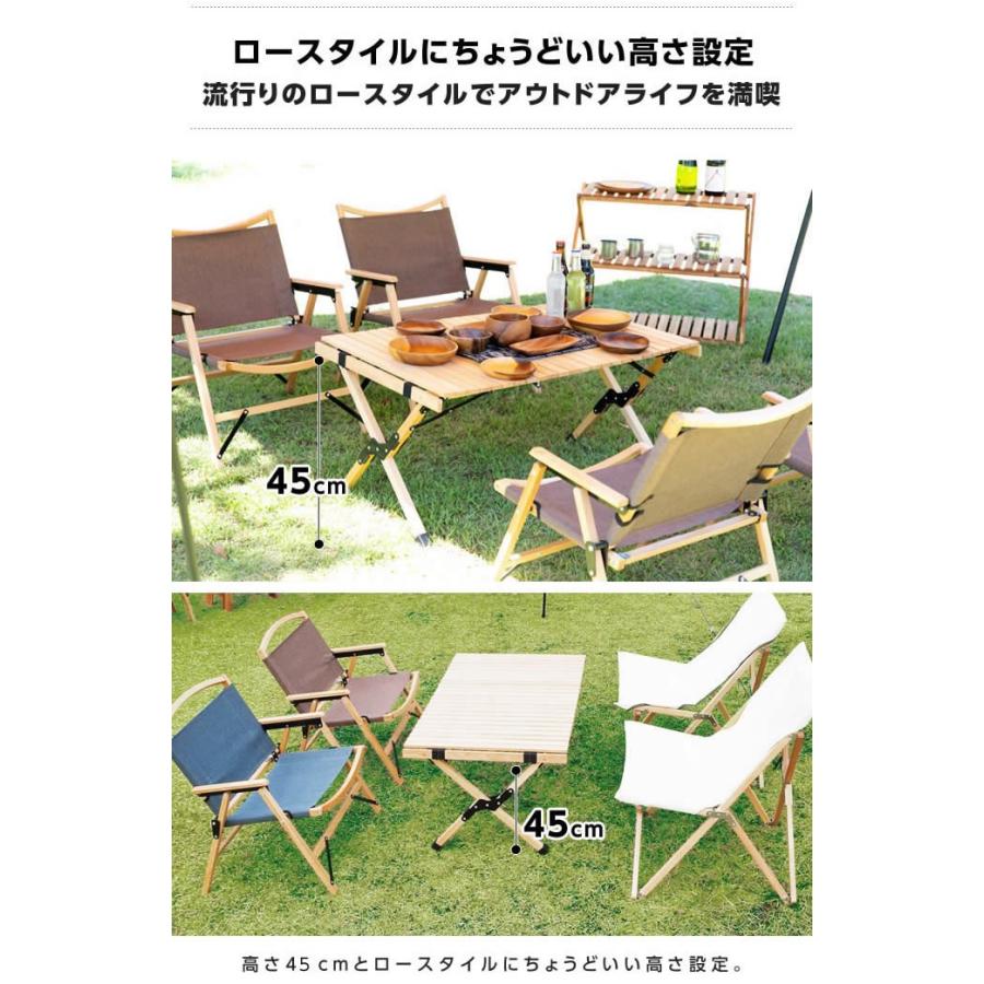 アウトドアテーブル 90cm クラシックウッドロールテーブル VP160401I07 ビジョンピークス VISIONPEAKSの画像