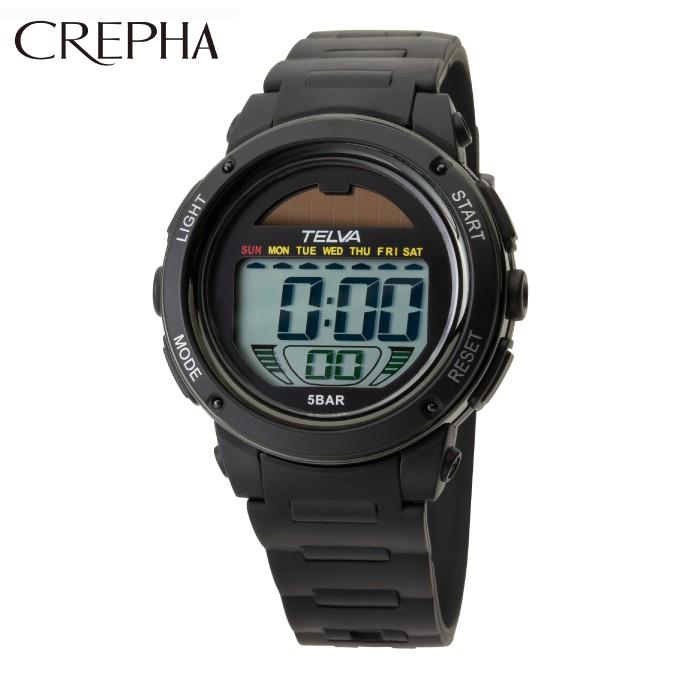 クレファー ランニング 腕時計 メンズ レディース TE-D192-BK CREPHA 訳あり商品 大人気 ソーラー テルバ