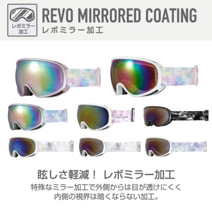スキーゴーグル スノーボードゴーグル レディース 全天候可 レボミラー