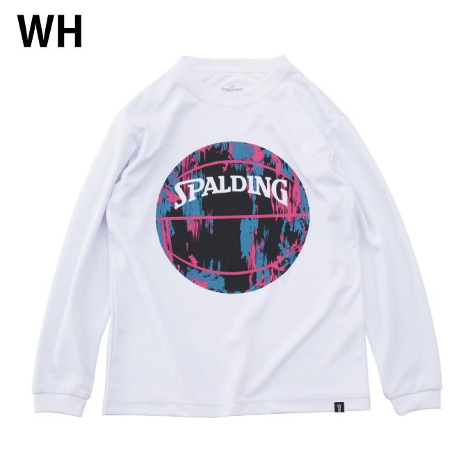 は自分にプチご褒美を SPALDING スポルディング SJT22170 WH バスケットボールウェア ジュニア ロングスリーブTシャツ 長袖 レイヤーロゴ スポルディング SPALDING バスケットボール 長袖シャツ ジュニア ロングスリーブ Tシャツ マーブルボール SJT191550