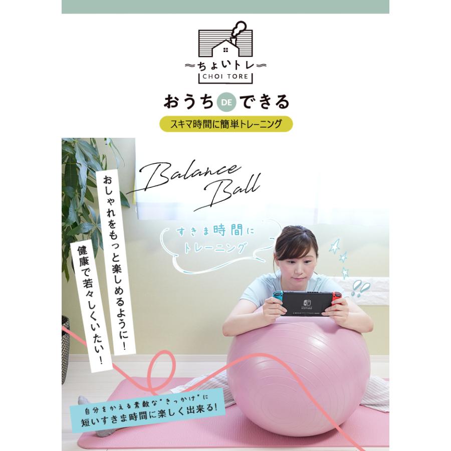 バランスボール 65cm ジムボール ノンバーストジムボール 空気入れ付き