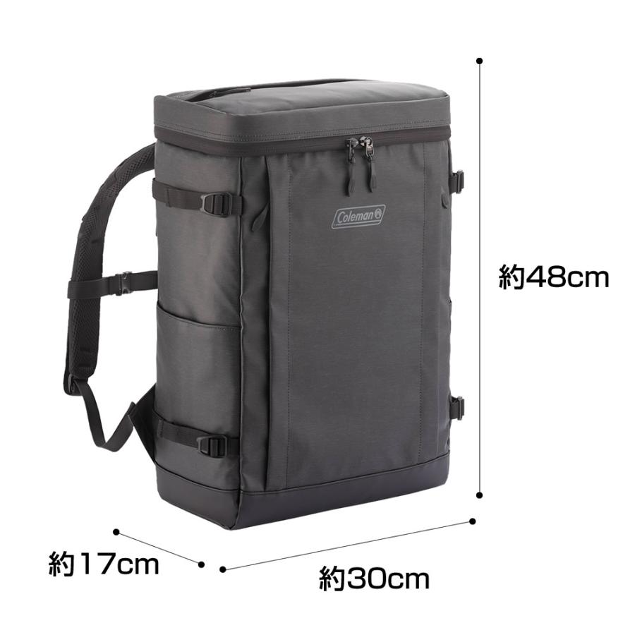 コールマン リュックサック 30L メンズ レディース シールド30 ヘザーブラック 2000037785 Coleman バックパック バッグ 大容量 スクエアバッグ スクエア型_16