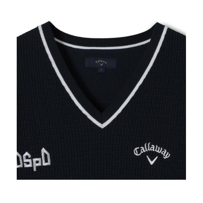 Callaway/キャロウェイ 防風Ｖネックセーター【ネイビー/LL】美品！ Callaway（キャロウェイ） ゴルフウェア セーター メンズ リンクスV