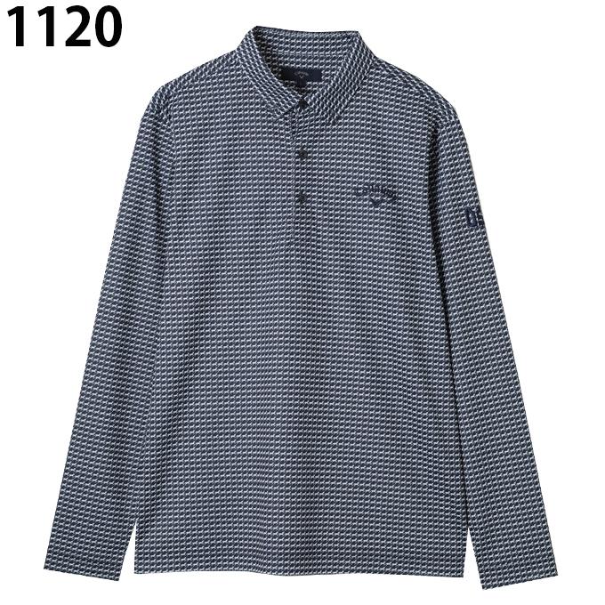 ゴルフウェアメンズ ホース千鳥プリントカノコ長袖シャツ Callaway