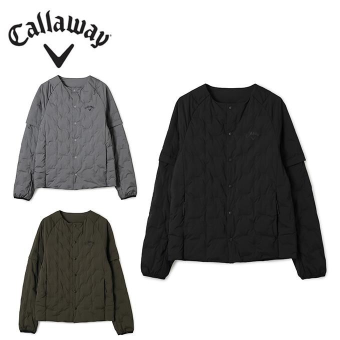 キャロウェイ 接結ジャカード ２WAY ダウンジャケット C21215106 Callaway（キャロウェイ） ゴルフウェア ブルゾン メンズ 接結ジャ