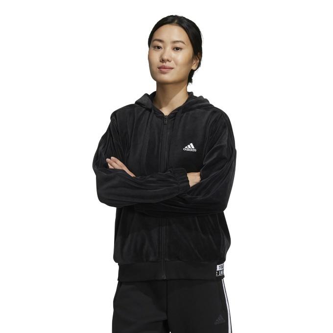 adidas（アディダス） スウェットパーカー レディース ベロア
