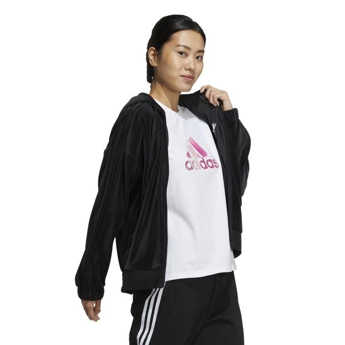 adidas（アディダス） スウェットパーカー レディース ベロア