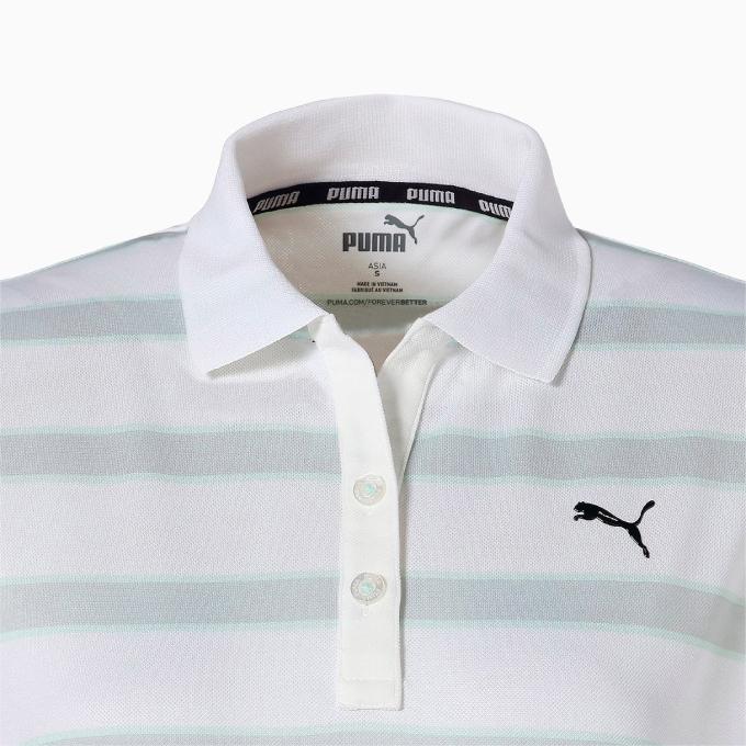 完売　M プーマ ゴルフウェア ワンピース ボーダー 半袖 ポロドレス PUMA プーマ ゴルフウェア ワンピース レディース ウィメンズ