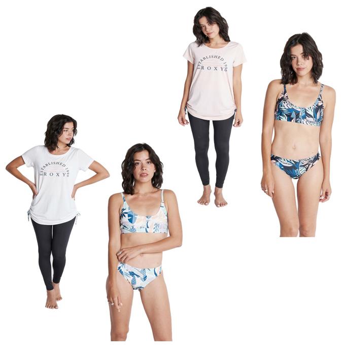 ロキシー Roxy 水着 ビキニ レディース Est 1990 4点セット レギンス付き Rsw 直輸入品激安