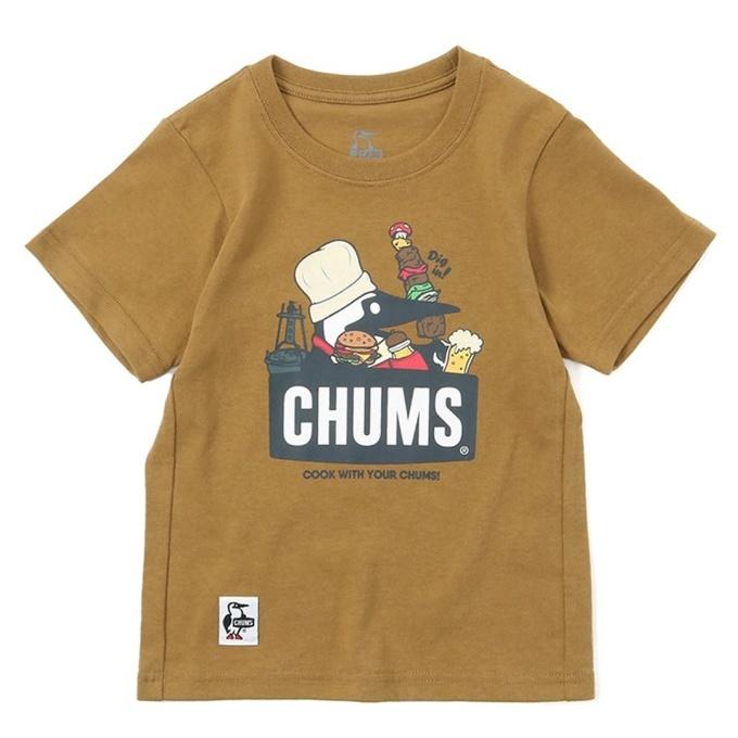 チャムス CHUMS Tシャツ 現品 限定販売 半袖 CH21-1215 キッズバーベキューブービーTシャツ ジュニア Brown