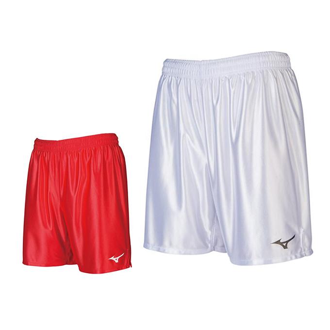 ミズノ　MCライン　サッカーパンツ　光沢ホワイト×レッド　XO サッカー部 ミズノ MCライン サッカーパンツ 光沢レッド XO サッカー部