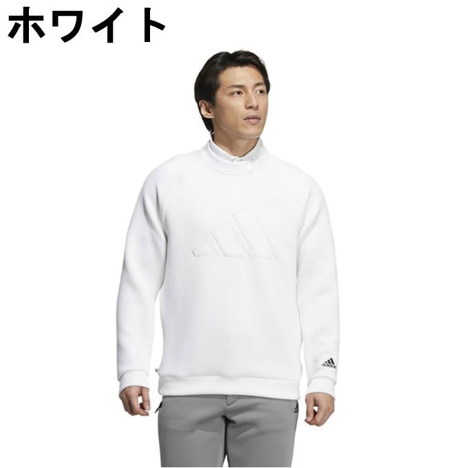 【最終価格✨M】新品　アディダス ビッグロゴ ダンボールニット　セットアップ　白 adidas（アディダス） ゴルフウェア LOO12 ビックアディダスロゴ