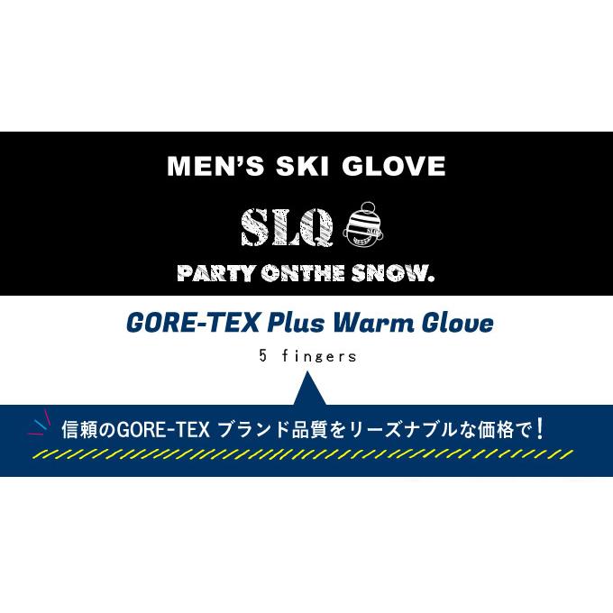 スキーグローブ スノーボードグローブ メンズ レディース ゴアテックス 防水 防風 スキー スノボ GORE-TEX SKI GLOVE 3SL130201-01 エスエルキュー SLQ｜himaraya｜02