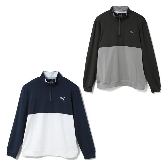 プーマ ゴルフウェア スウェット メンズ カラーブロックハーフジップ  