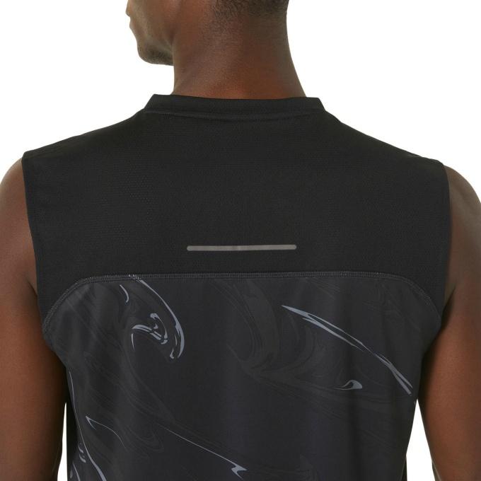 ノースリーブ（黒） ASICS（アシックス） ランニングウェア Tシャツ ノースリーブ メンズ
