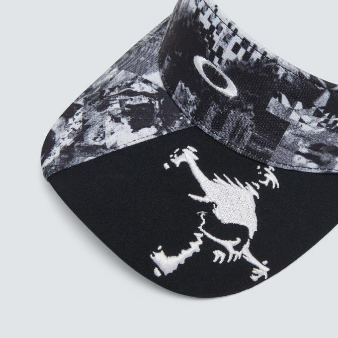 【フォロー割】 美品 オークリースカル サンバイザー フリーサイズ OAKLEY（オークリー） ゴルフ サンバイザー メンズ SKULL GRAPHIC