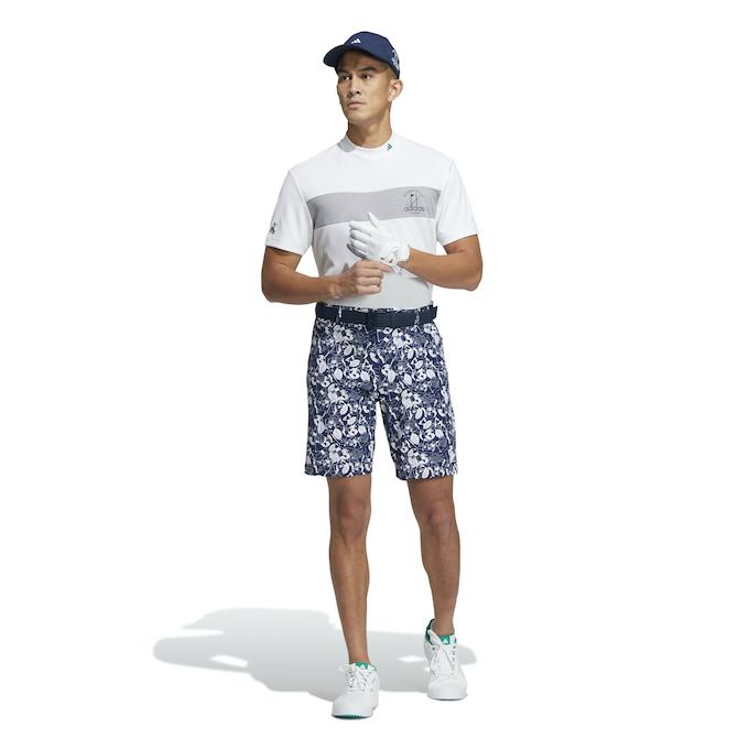 アディダス ゴルフウェア   モックネック 半袖 ストレッチシャツ  adidas（アディダス） ゴルフウェア 半袖シャツ メンズ PLAY GREEN