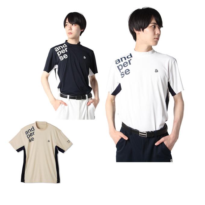 and per se（アンパスィ） ゴルフウェア 半袖シャツ メンズ 半袖モック