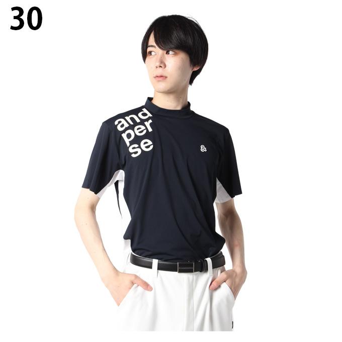 and per se（アンパスィ） ゴルフウェア 半袖シャツ メンズ 半袖モック