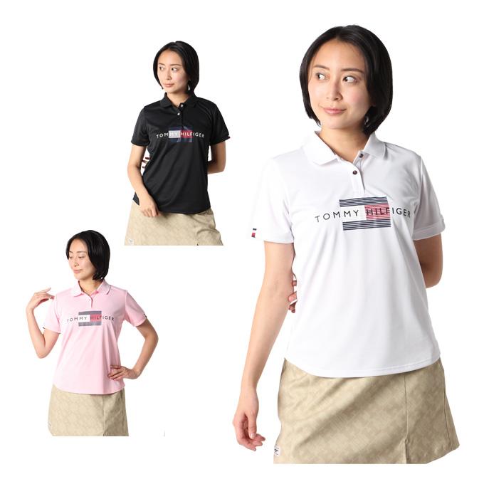 トミーヒルフィガーゴルフ TOMMY HILFIGER GOLF ゴルフウェア ポロシャツ 半袖 レディース フロントフラッグプリント THLA314