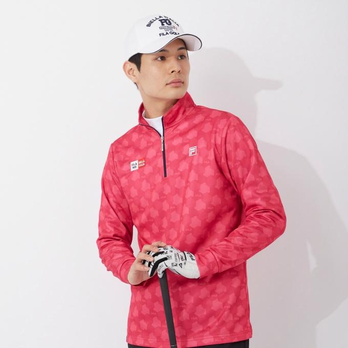 FILA（フィラ） ゴルフウェア 長袖シャツ メンズ 裏起毛ハーフジップ