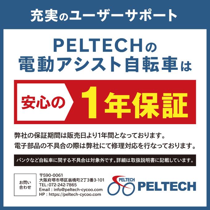 ペルテック PELTECH 自転車 20型電動アシスト自転車 外装6段変速 TDN-206L-8AH 【メーカー直送】【店頭受け取り不可】