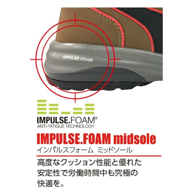 PUMA（プーマ） 安全靴 メンズ ラピッド ブラウン ミッドカット ジップ