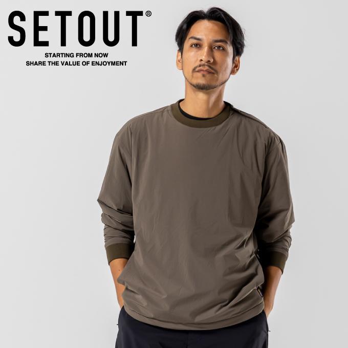 stone  長袖　短丈 SETOUT（セトアウト） 長袖シャツ 防寒 軽量 シンプル メンズ