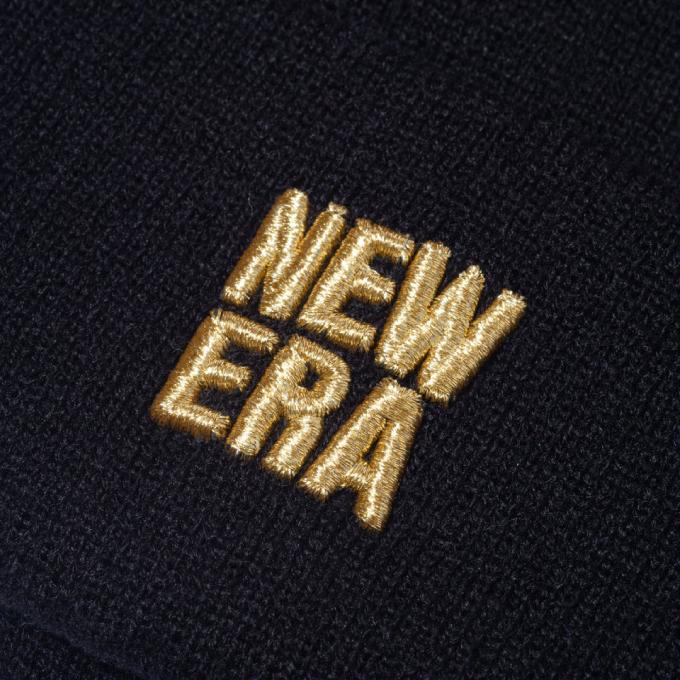 ニューエラ NEW ERA ゴルフ ニット帽 メンズ ベーシック カフニット Square New Era スクエアニューエラ ブラック × メタリックゴールド 13751314｜himaraya｜02