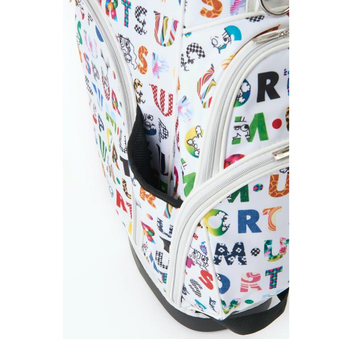 MUスポーツカラフルロゴプリント総柄スタンドキャディバック MU SPORTS スタンドキャディバッグ カラフルロゴプリント総柄スタンド
