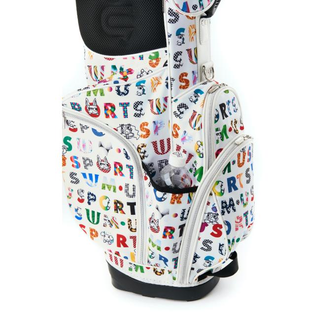 MU SPORTS スタンドキャディバッグ カラフルロゴプリント総柄スタンド