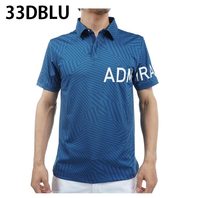Admiralウェア バンダナ柄Tシャツ 青 3点セット Admiral（アドミラル） ゴルフウェア 半袖シャツ メンズ ダズル