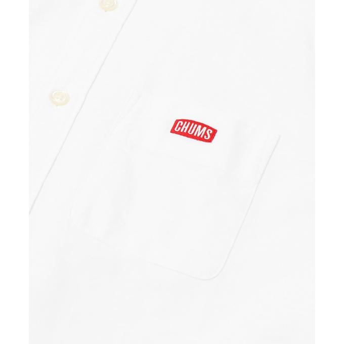 チャムス CHUMS 半袖シャツ メンズ チャムスオックスショートスリーブシャツ CHUMS OX S/S Shirt CH02-1182 White Logo｜himaraya｜02