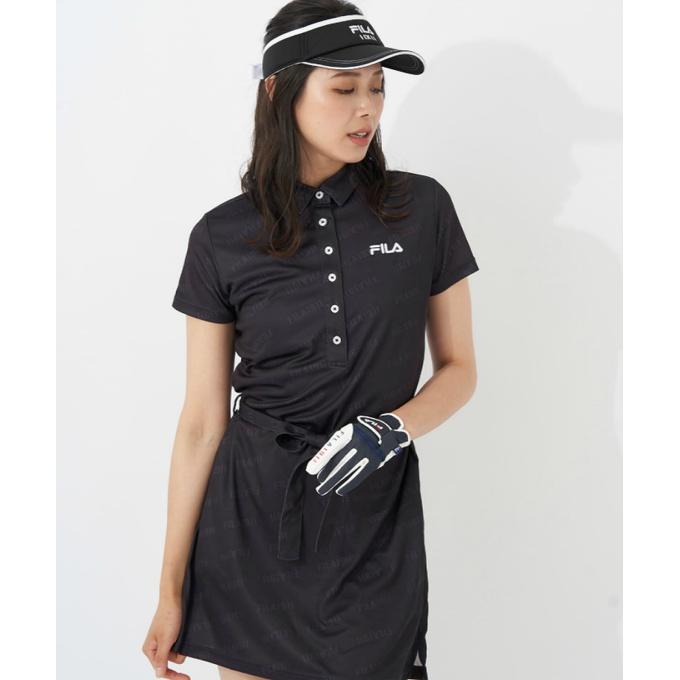 FILA ☆ゴルフウェア レディース ワンピース 柄 半袖 ひざ上