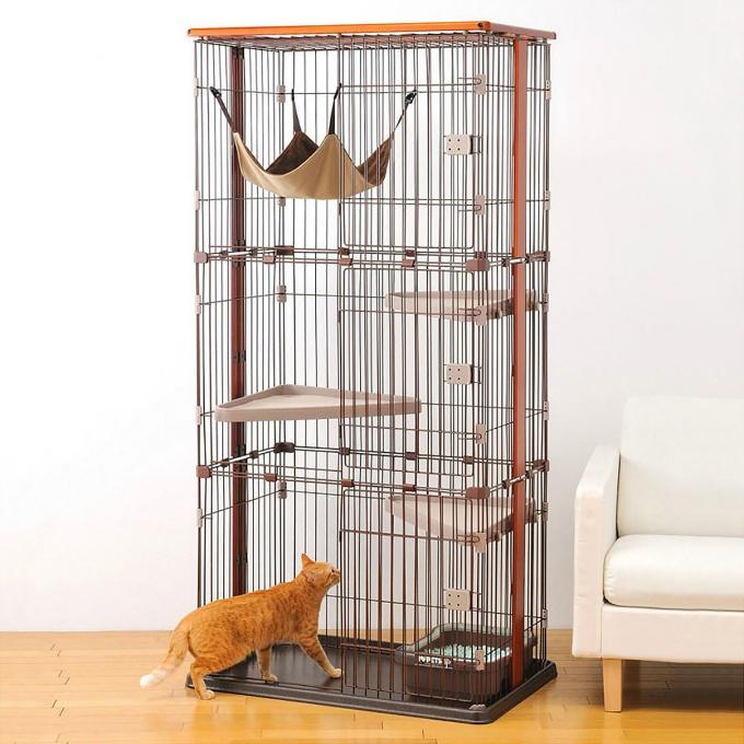 ペット ケージ 猫用 サークル ウッドワンサークルキャット 3段タイプ