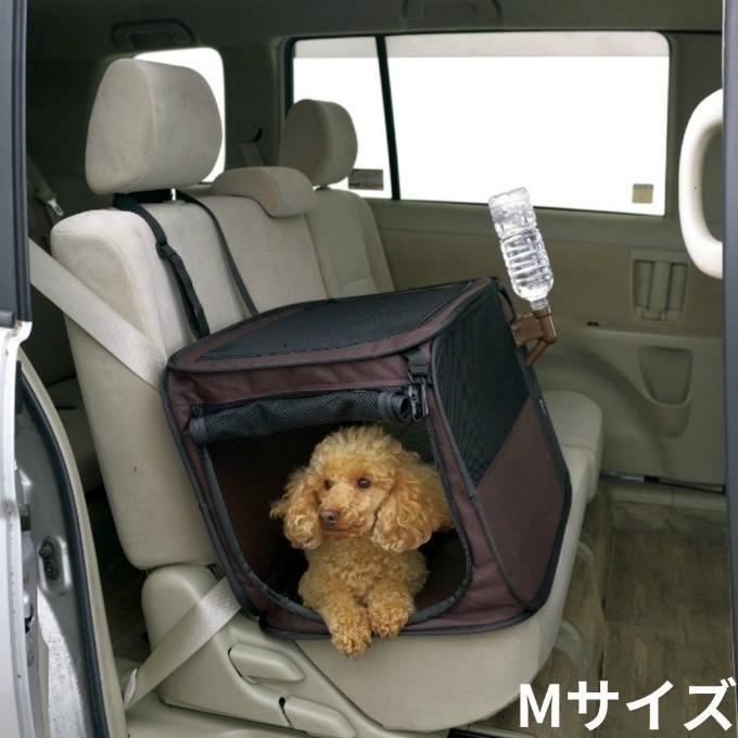 たためるドライブペットケージ M ブラウン 小型犬 猫用 ペット用品