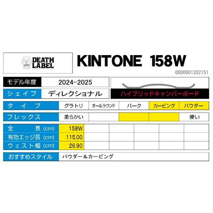 DEATH LABEL デスレーベル スノーボード 板 メンズ キントーン158W
