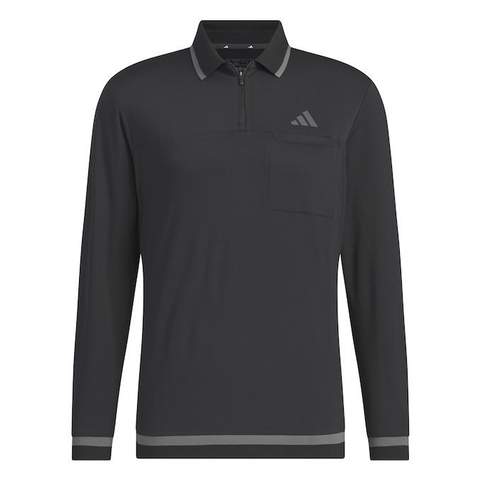 アディダス　黒　レディースMサイズ　長袖ポロシャツ　ストレッチ　新品　ゴルフ アディダス 黒 レディースMサイズ 長袖ポロシャツ ストレッチ 新品 ゴルフ