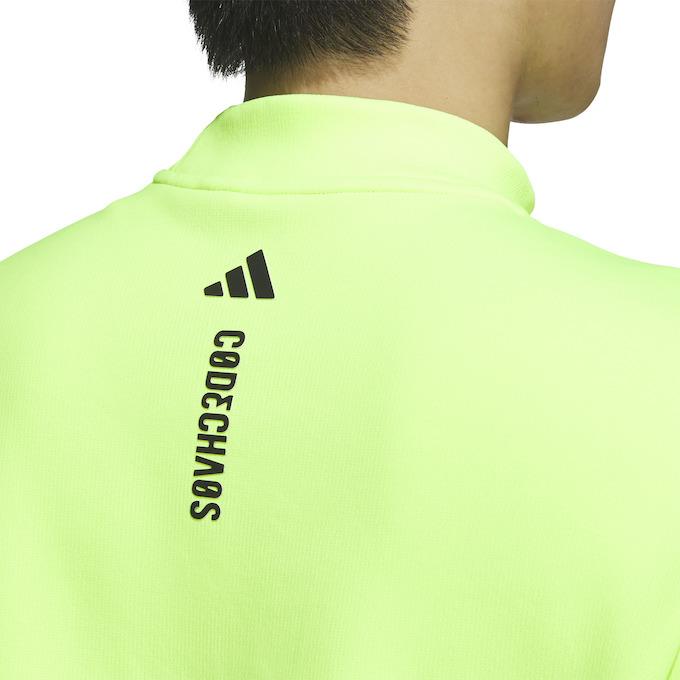 アディダス 半袖モックネック CODECHAOS XL 蛍光イエロー 1-26 adidas（アディダス） ゴルフウェア 半袖シャツ メンズ コードカオス