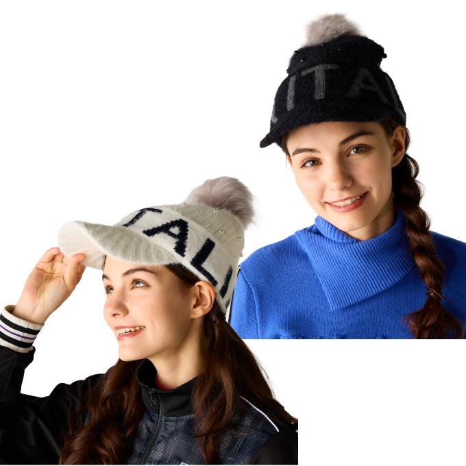 FILA（フィラ） ゴルフ ニット帽 レディース フェイクパールツバ付き