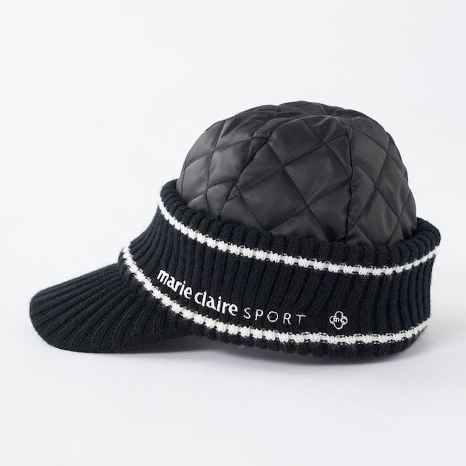 マリクレール marie claire ゴルフ ニット帽 レディース 中綿キルト