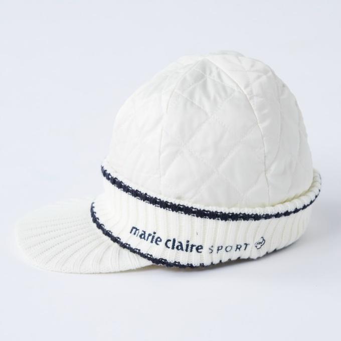 マリクレール marie claire ゴルフ ニット帽 レディース 中綿キルト