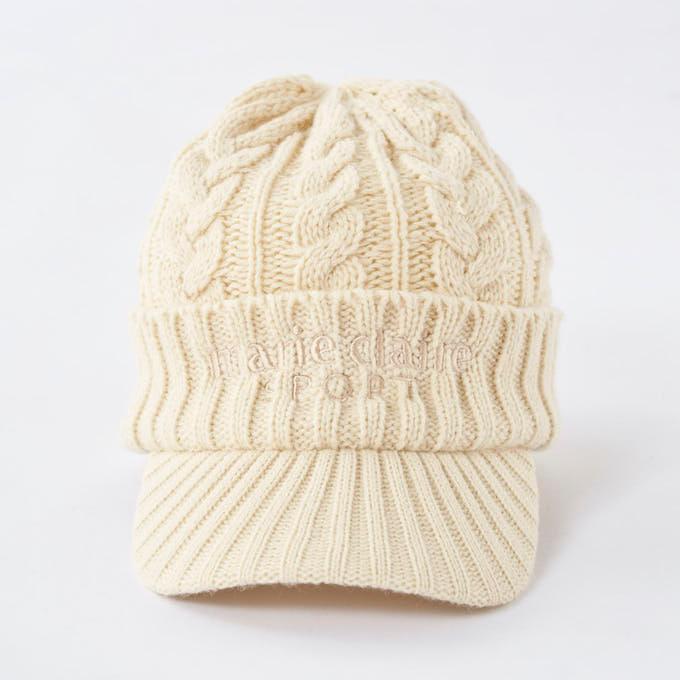 マリクレール marie claire ゴルフ ニット帽 レディース つば付き