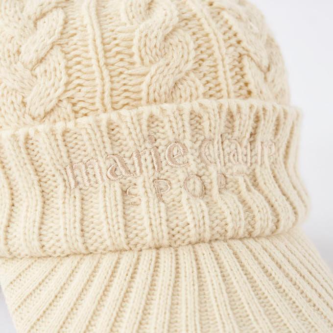 マリクレール marie claire ゴルフ ニット帽 レディース つば付き